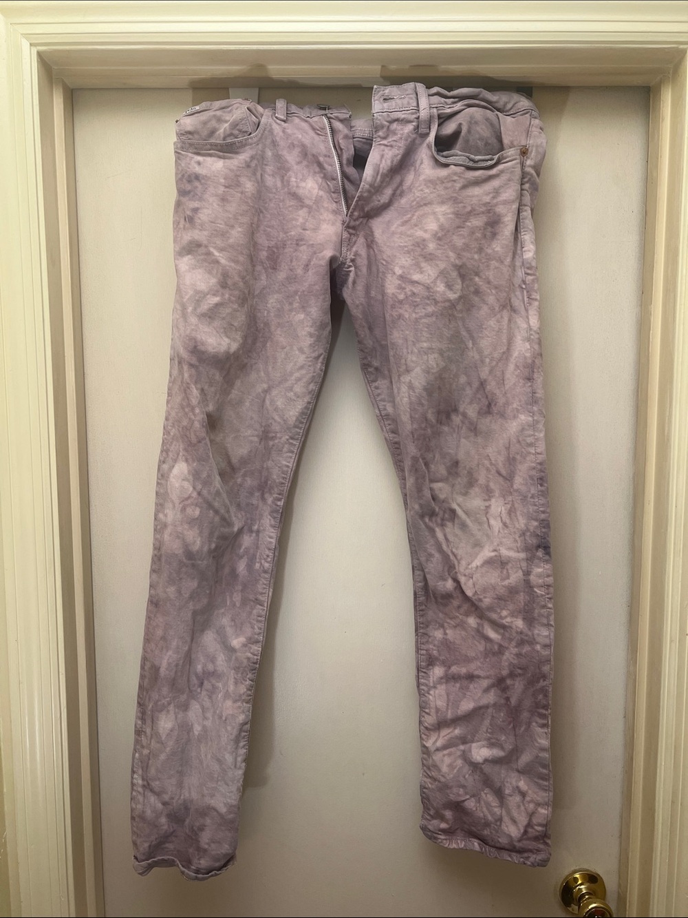 Ralph Lauren Purple Varick Slim Straight Acid Washed Skinny Jeans